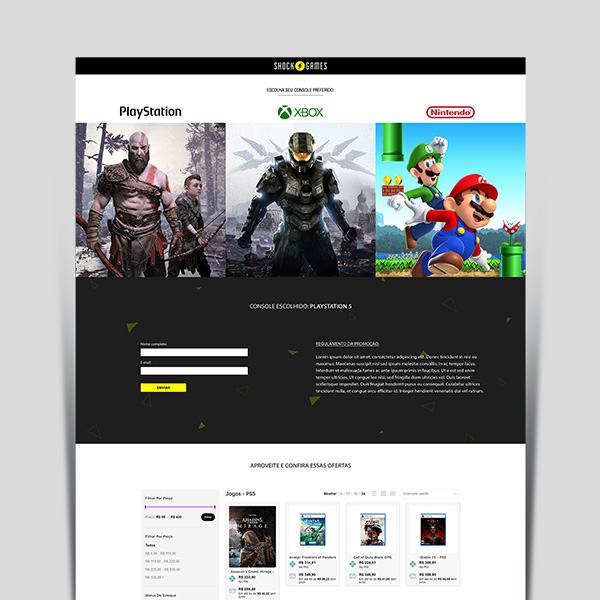 Landing Page - Shock Games